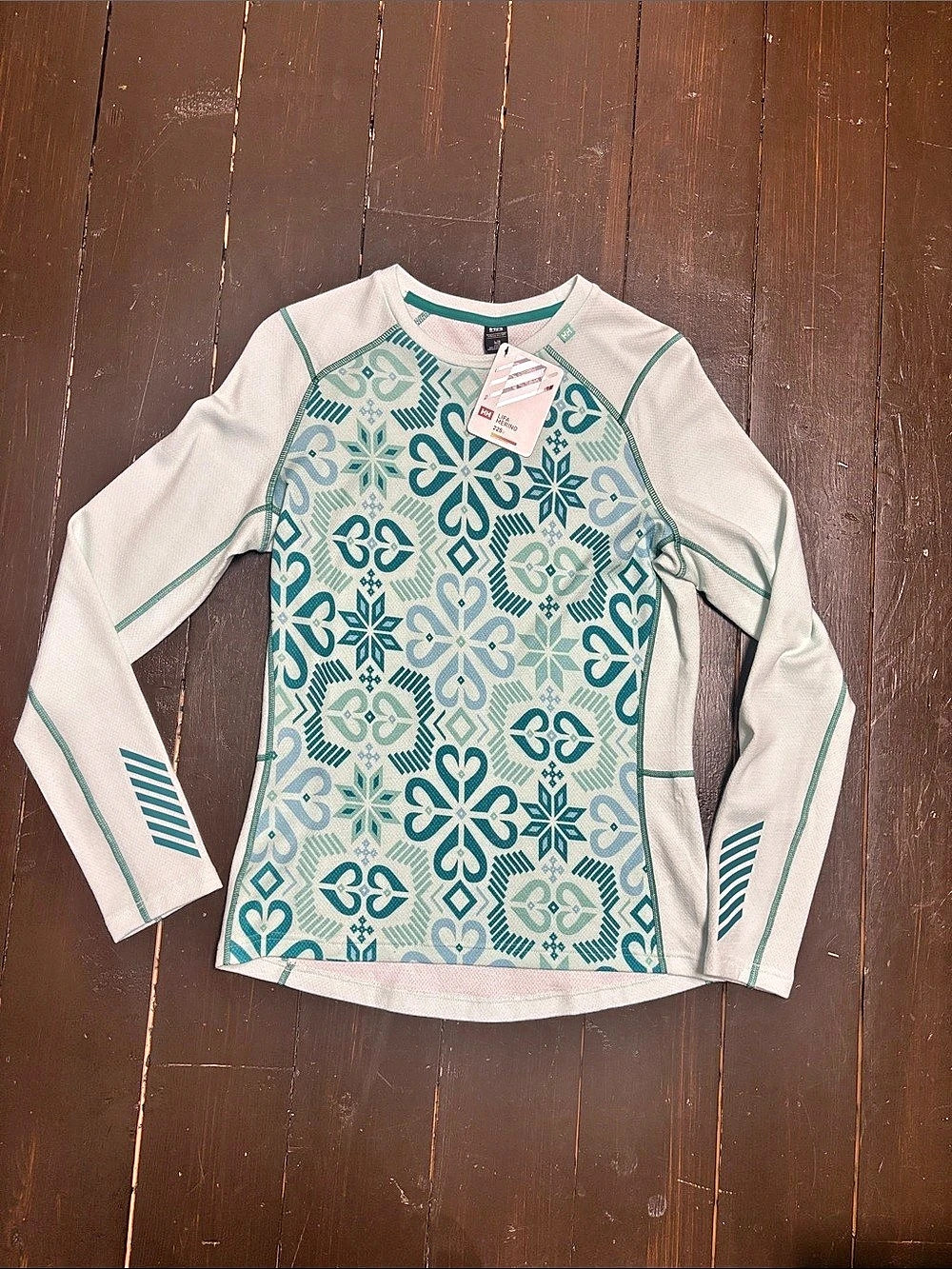 Helly Hansen Women’s Lifa merino midweight gradient crew icicle Nordic Large NWT